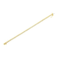 10K Yellow Gold Plated .925 Sterling Silver 1.0 cttw Diamond Alternating Wave and Round Link Tennis Bracelet (I-J Color, I2-I3 Clarity) - 7.25