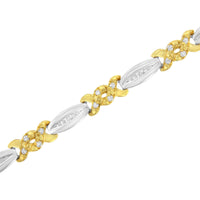 10K Yellow Gold Plated .925 Sterling Silver 1/2 cttw Channel Set Round-cut Diamond X Link Bracelet (I-J Color, I2-I3 Clarity) - Size 7.25