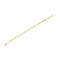 10K Yellow Gold Plated .925 Sterling Silver 1/2 cttw Channel Set Round-cut Diamond X Link Bracelet (I-J Color, I2-I3 Clarity) - Size 7.25