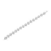 .925 Sterling Silver 1/4 Cttw Round-Cut Diamond Double Heart Link Bracelet (I-J Color, I2-I3 Clarity) - 7.25