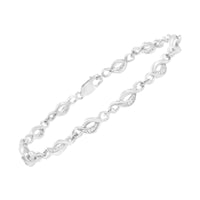 .925 Sterling Silver Prong Set Round-Cut Diamond Accent Infinity Link Bracelet (I-J Color, I2-I3 Clarity) - Size 7.25