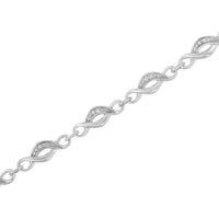.925 Sterling Silver Prong Set Round-Cut Diamond Accent Infinity Link Bracelet (I-J Color, I2-I3 Clarity) - Size 7.25