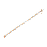 10K Rose Gold Plated .925 Sterling Silver 1/4 cttw Prong Set Round-Cut Diamond 