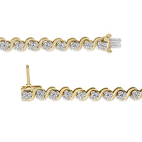 10K Yellow Gold Plated .925 Sterling Silver 1.0 Cttw Diamond 