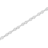 .925 Sterling Silver 1/2 cttw Miracle-Set Diamond Pear Shaped Link Bracelet (I-J Color, I3 Clarity) - Size 7.25