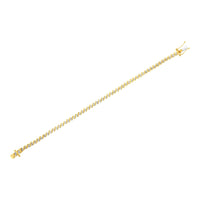 10K Yellow Gold Plated .925 Sterling Silver 1/2 Cttw 2-Prong Set Diamond S Link Tennis Bracelet (I-J Color, I3 Clarity)- 7.25