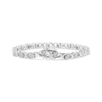 .925 Sterling Silver 1/2 Cttw Round Diamond Cluster X-Link Bracelet (I-J Color, I1-I2 Clarity) - 7.25