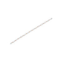 14K Rose Gold Plated .925 Sterling Silver 1/4 Cttw Diamond Heart Link Bracelet (I-J Color, I2-I3 Clarity) - Size 7
