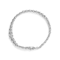 .925 Sterling Silver 1.0 Cttw Miracle Set Diamond 3 Row Wave Link Bracelet (I-J Color, I2-I3 Clarity) - 7.25