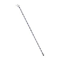 .925 Sterling Silver 1 1/2 Cttw Black Diamond and Blue Tanzanite Link Bracelet (I2-I3 Clarity, Black Color) - Size 7.25