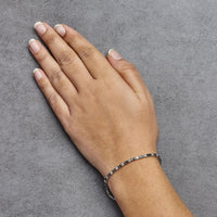 .925 Sterling Silver 2.0 Cttw Black and White Diamond Tennis Bracelet (I-J Color, I2-I3 Clarity) - 7