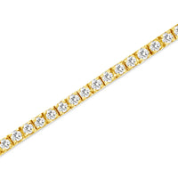 14K Yellow Gold Plated .925 Sterling Silver 2.0 Cttw Diamond Classic Link Tennis Bracelet (K-L Color, I2-I3 Clarity) - 7-1/4