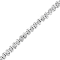 .925 Sterling Silver 1/2 Cttw Round-Cut Diamond Miracle Set 