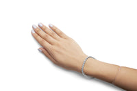 10K White Gold 3.00 Cttw Miracle Set Diamond Bezel Link Style Tennis Bracelet (H-I Color, I2-I3 Clarity) - 7.5