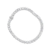 .925 Sterling Silver 1/10 Cttw Miracle Set Diamond Double Box Link Tennis Bracelet (I-J Color, I2-I3 Clarity) - Size 7.25