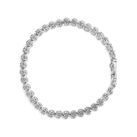 .925 Sterling Silver 1/4 Cttw Miracle Set Diamond and Beaded 7.25
