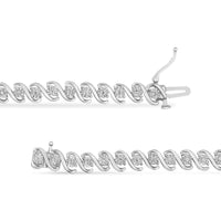 .925 Sterling Silver 1/10 Cttw Round Miracle-Set Diamond 