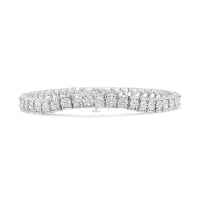 .925 Sterling Silver 1/4 Cttw Alternating Diamond and Beaded Box Link Tennis Bracelet (I-J Color, I2-I3 Clarity) - Size 7.25