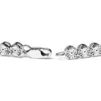 .925 Sterling Silver 1/10 Cttw Miracle Set Diamond and Bead Link 7.25