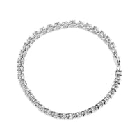 .925 Sterling Silver 1/10 Cttw Miracle Set Diamond and Bead Link 7.25