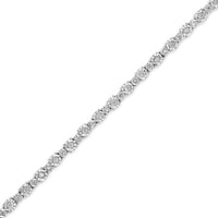 .925 Sterling Silver 1.00 Cttw Round Diamond Miracle-Set Link Bracelet (I-J Color, I3-Promo Clarity) - 7.25