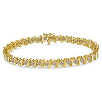14K Yellow Gold-Plated .925 Sterling Silver 6.0 cttw Classic Round-Cut Diamond 