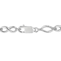 .925 Sterling Silver Diamond Accent Alternating Infinity Shape and Pear Shape Link Bracelet (I-J Color, I3 Clarity) - 7.25
