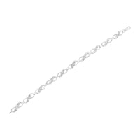 .925 Sterling Silver Prong Set Diamond Accent Ribbon and Infinity Link Bracelet (I-J Color, I3 Clarity) - 7.25