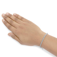 14K White Gold Classic Lab-Grown Diamond Tennis Bracelet (F-G Color, VS2-SI1 Clarity) - 7
