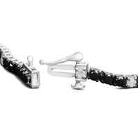 .925 Sterling Silver Black and White Diamond Tennis Bracelet (I-J Color, I2-I3 Clarity) - 7.25