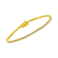 14K Yellow Gold 4.0 Cttw Round Brilliant Cut Diamond Prong Set Classic Tennis Bracelet (J-K Color, SI2-I1 Clarity) - 7