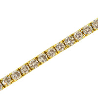 14K Yellow Gold Plated .925 Sterling Silver 4 cttw 4-Prong Set Round-Cut Diamond Classic Tennis Bracelet (K-L Color, I2-I3 Clarity) - Size 7.25