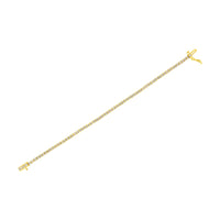 14K Yellow Gold Plated .925 Sterling Silver 4 cttw 4-Prong Set Round-Cut Diamond Classic Tennis Bracelet (K-L Color, I2-I3 Clarity) - Size 7.25