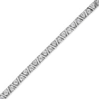 .925 Sterling Silver 1/4 Cttw Miracle-Set Diamond Modern Tennis Bracelet (I-J Color, I3 Clarity) - Size 7.25
