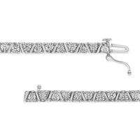 .925 Sterling Silver 1/4 Cttw Miracle-Set Diamond Modern Tennis Bracelet (I-J Color, I3 Clarity) - Size 7.25