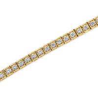 10K Yellow Gold 4.00 Cttw Round-Cut Diamond Link 7.25