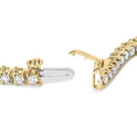 14K Yellow Gold 3.00 Cttw 4 Prong Set Round Brilliant Cut Diamond Tennis 7.25