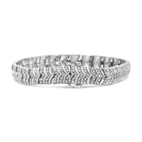 .925 Sterling Silver 3.00 Cttw Diamond Chevron Link Bracelet (I2-I3 Clarity, I-J Color) - Size 7.25