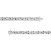 .925 Sterling Silver 3.00 Cttw Diamond Chevron Link Bracelet (I2-I3 Clarity, I-J Color) - Size 7.25