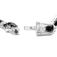 .925 Sterling Silver Black and White Diamond Tennis Bracelet (I-J Color, I2-I3 Clarity) - 7.25