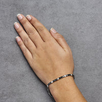 .925 Sterling Silver Black and White Diamond Tennis Bracelet (I-J Color, I2-I3 Clarity) - 7.25