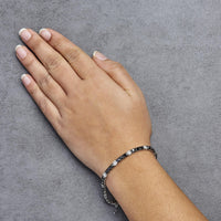 .925 Sterling Silver Black and White Diamond Tennis Bracelet (I-J Color, I2-I3 Clarity) - 7.25
