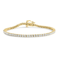 10K Yellow Gold 4.0 Cttw Natural Diamond Tennis Bracelet (K-L Color, I2-I3 Clarity)  - 7.25 
