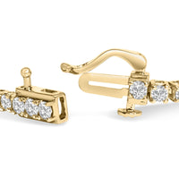 10K Yellow Gold 4.0 Cttw Natural Diamond Tennis Bracelet (K-L Color, I2-I3 Clarity)  - 7.25 