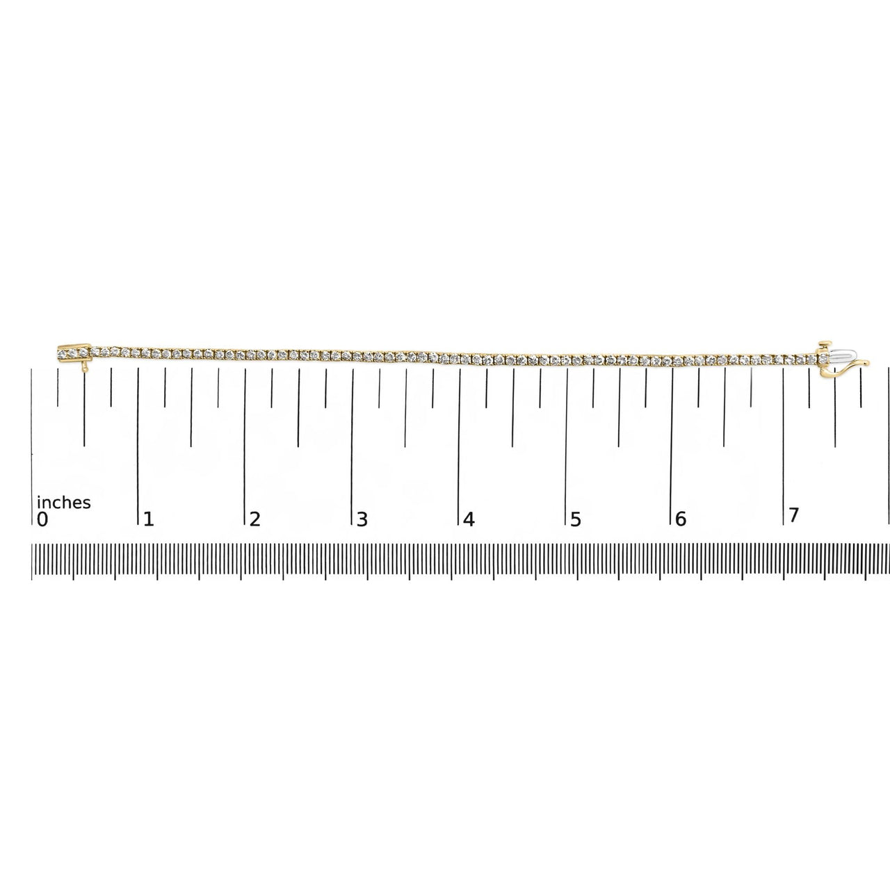 10K Yellow Gold 4.0 Cttw Natural Diamond Tennis Bracelet (K-L Color, I2-I3 Clarity)  - 7.25 " Inches