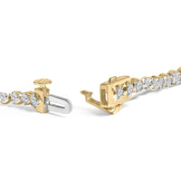 10K Yellow Gold Plated Sterling Silver 2.0 Cttw Diamond Classic Tennis Bracelet - 7.25