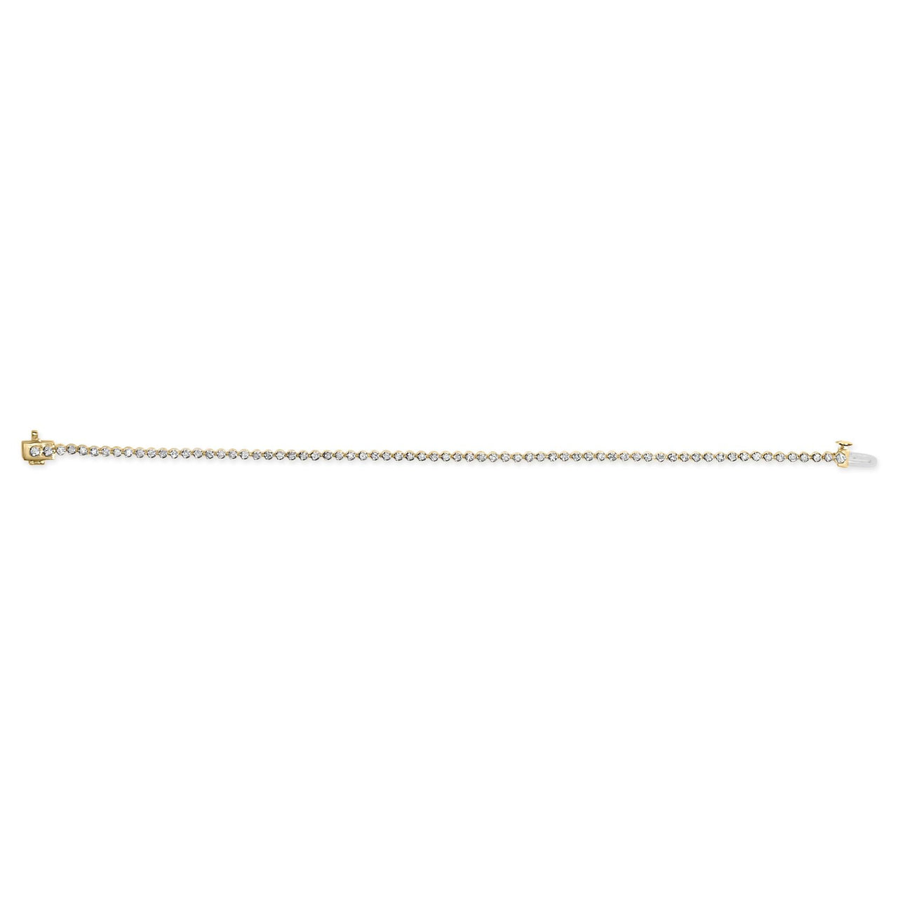10K Yellow Gold Plated Sterling Silver 2.0 Cttw Diamond Classic Tennis Bracelet - 7.25" Inches