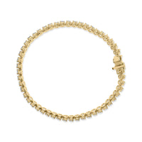 10K Yellow Gold 4.0 Cttw 3-Prong Set Diamond Link Tennis Bracelet  (J-K Color, I1-I2 Clarity) - 7.25