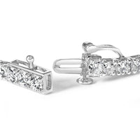 10K White Gold 6.00 Cttw Classic Natural Diamond Tennis Bracelet