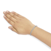 14K White Gold 4-Prong Set Lab Grown Round Diamond Classic Tennis Bracelet (F-G Color, VS1-VS2 Clarity) - 7.25